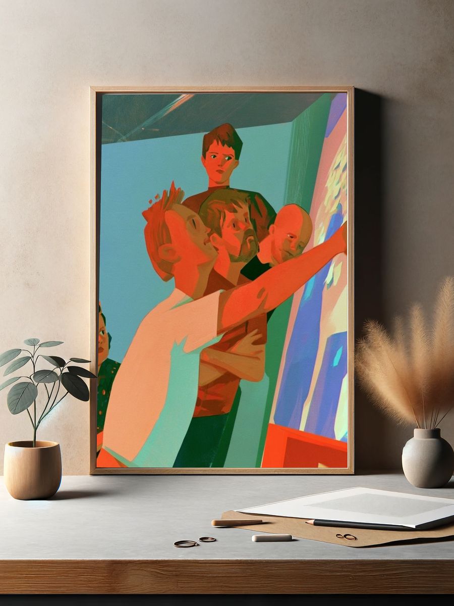Creative Studio Figures Illustration Poster. — room view 2
