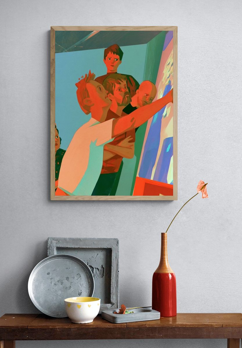 Creative Studio Figures Illustration Poster. — room view 3
