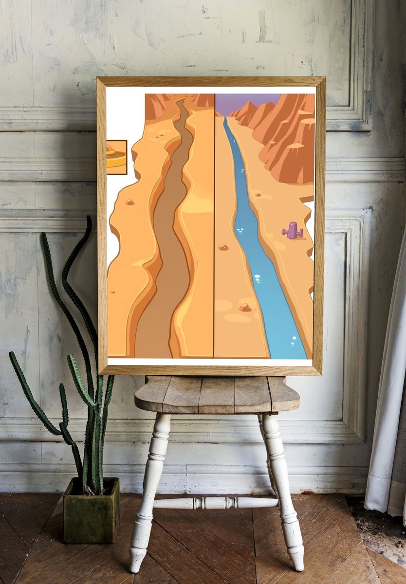 Desert Canyon Split View Poster. — room view 1