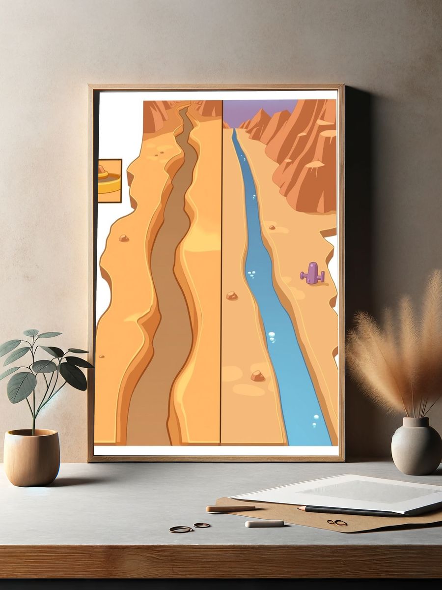 Desert Canyon Split View Poster. — room view 2
