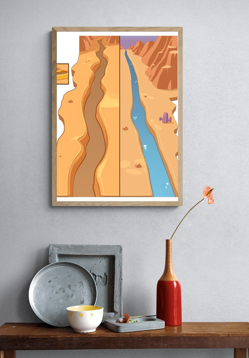 Desert Canyon Split View Poster. — room view 3