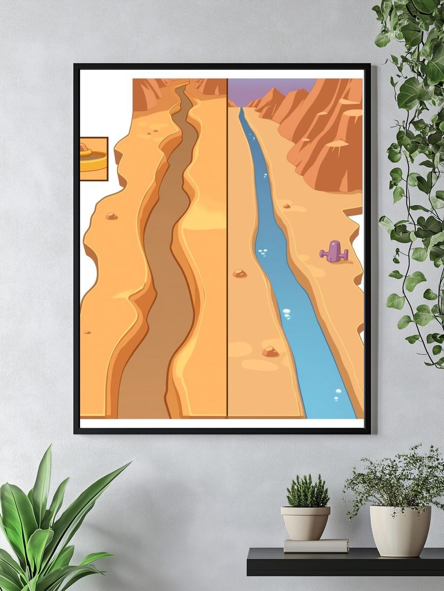 Desert Canyon Split View Poster. — room view 4