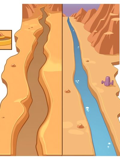 Desert Canyon Split View Poster. poster