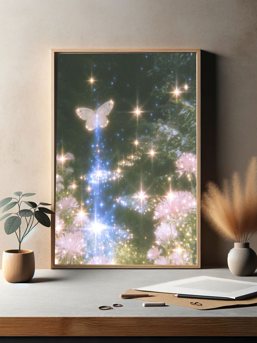 Dreamy Butterfly Garden Print. — room view 2
