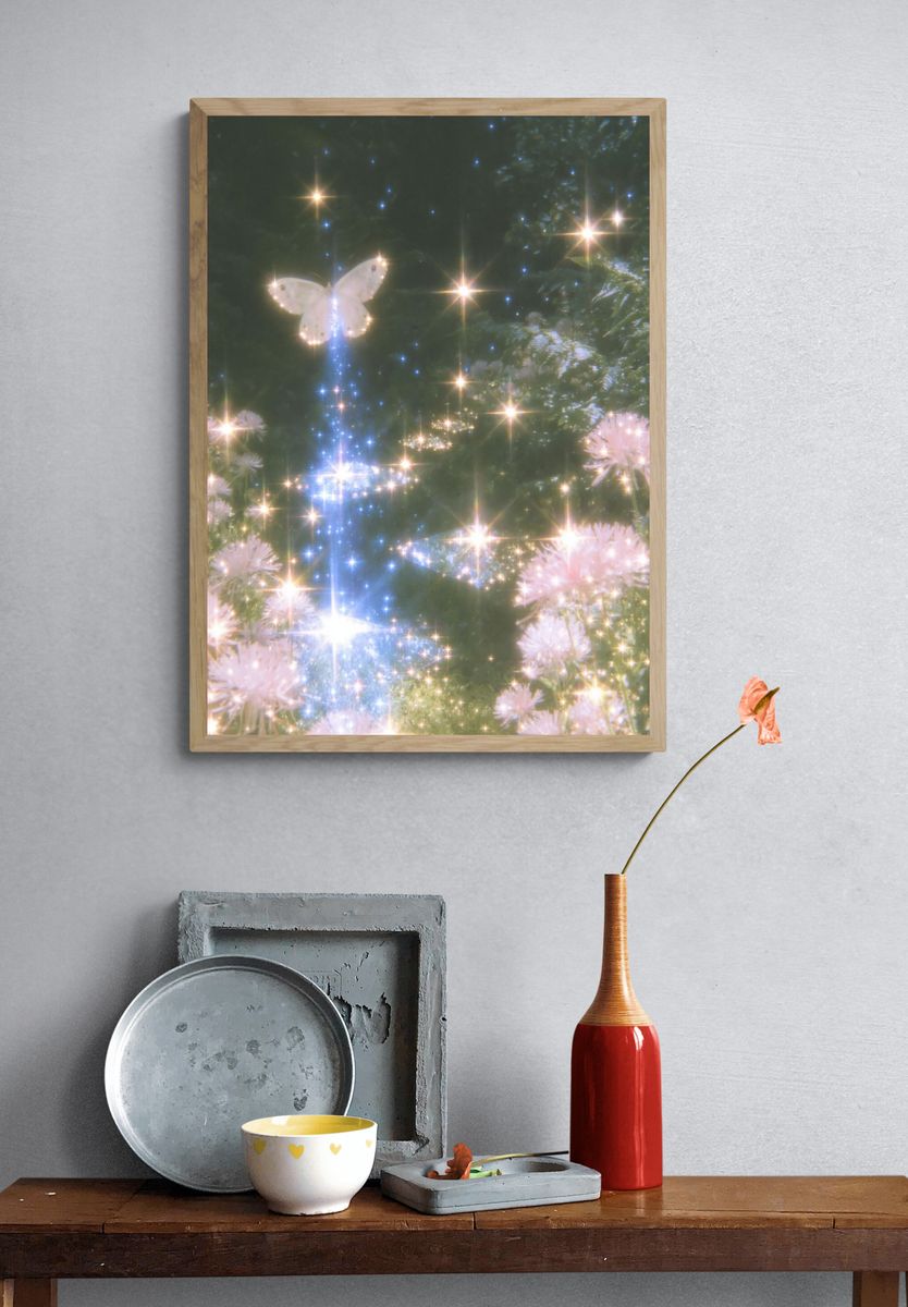 Dreamy Butterfly Garden Print. — room view 3