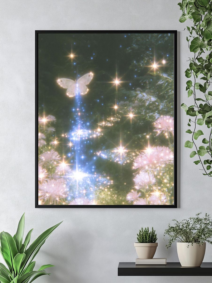 Dreamy Butterfly Garden Print. — room view 4