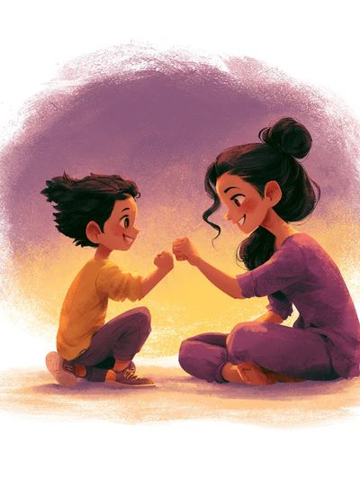 Playful Friendship Illustration Poster. poster