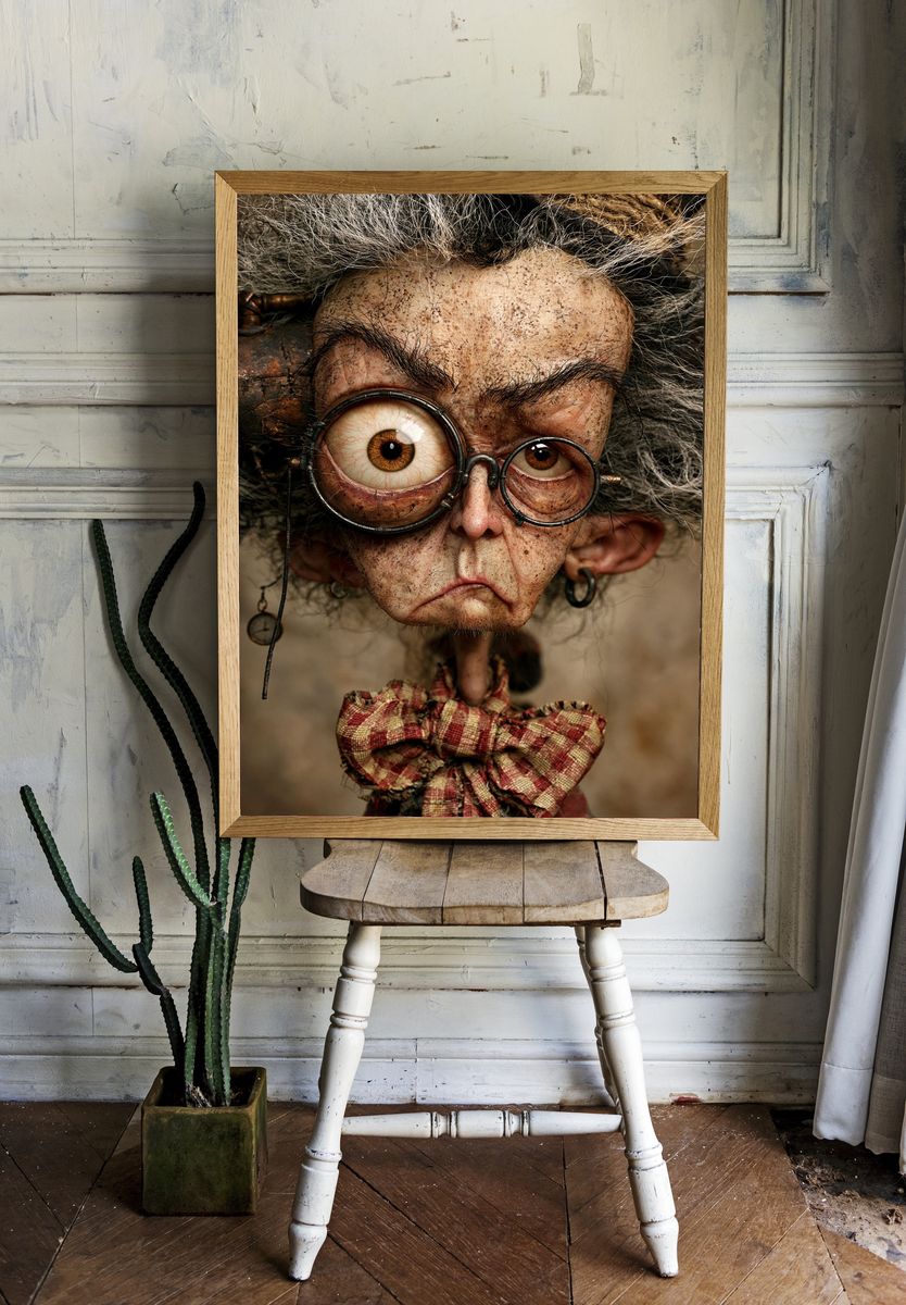 Steampunk Doll Portrait Poster. — room view 1