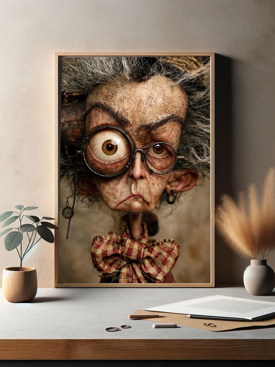Steampunk Doll Portrait Poster. — room view 2