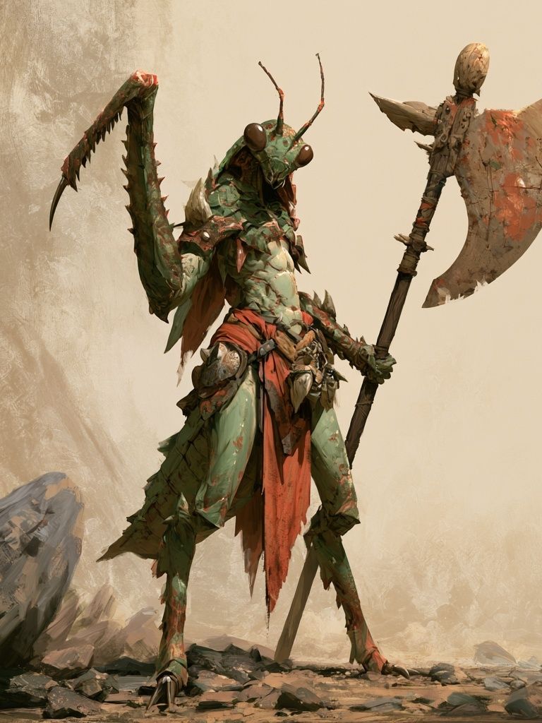Mantis Warrior Digital Art Print. poster detail