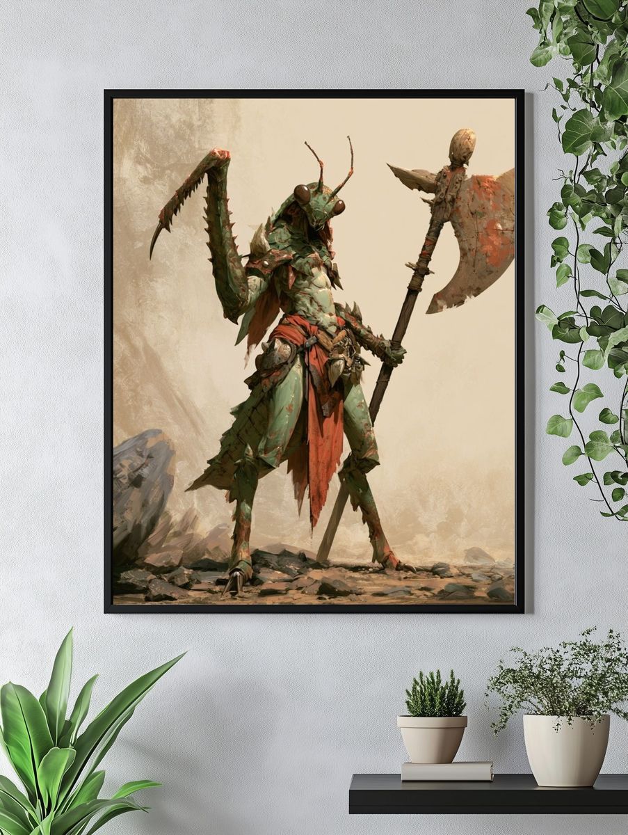 Mantis Warrior Digital Art Print. — room view 4