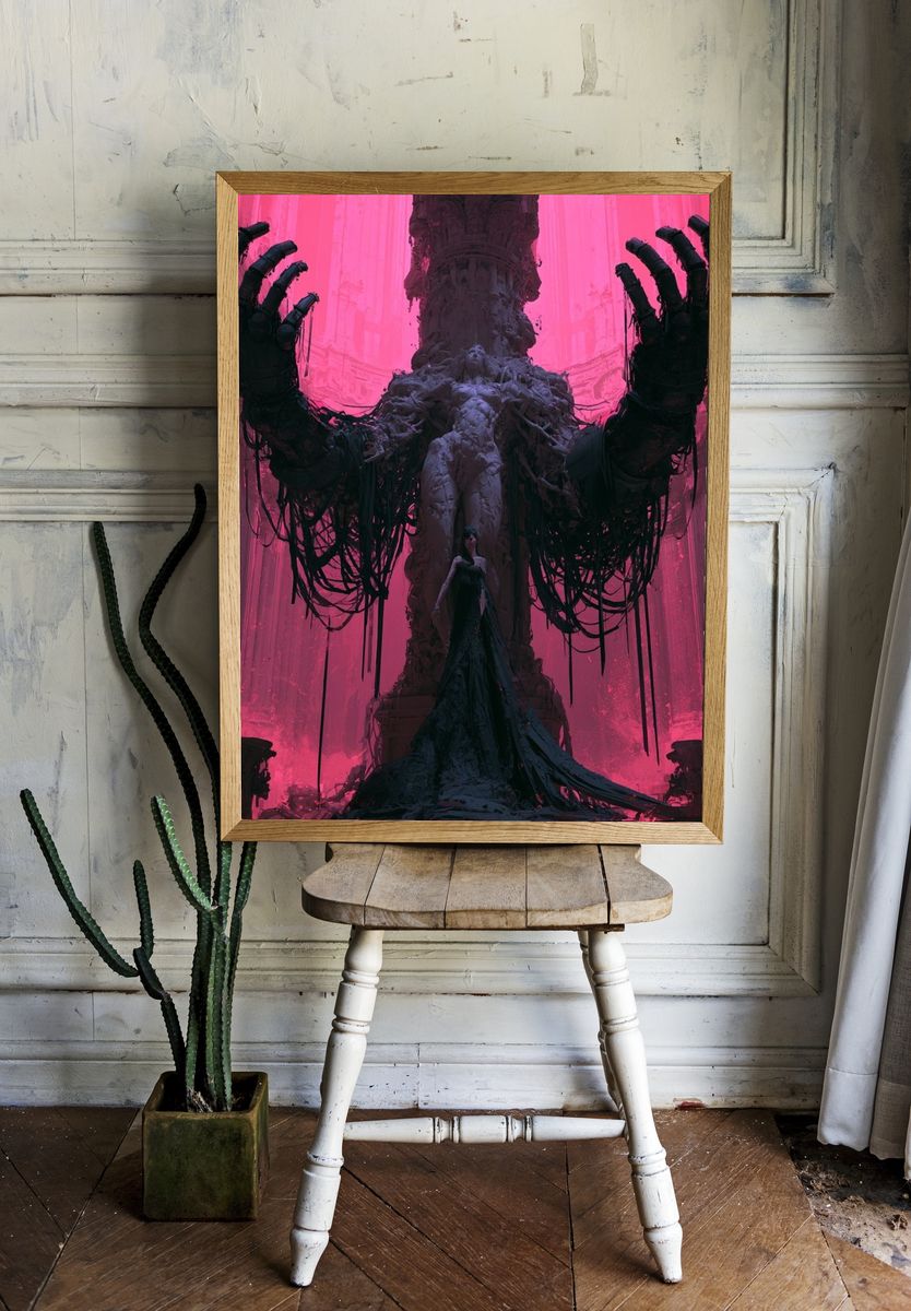Dark Goddess Surrealism Poster. — room view 1