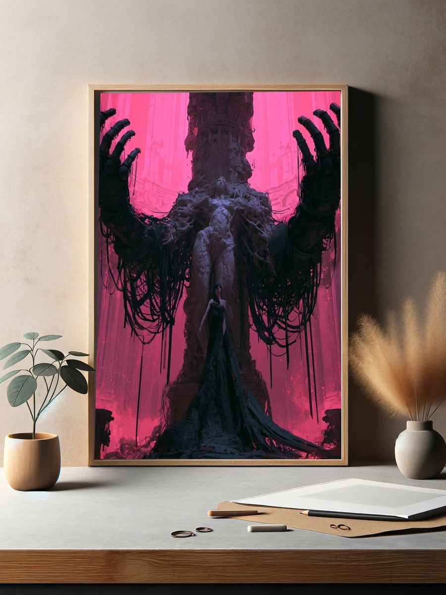 Dark Goddess Surrealism Poster. — room view 2