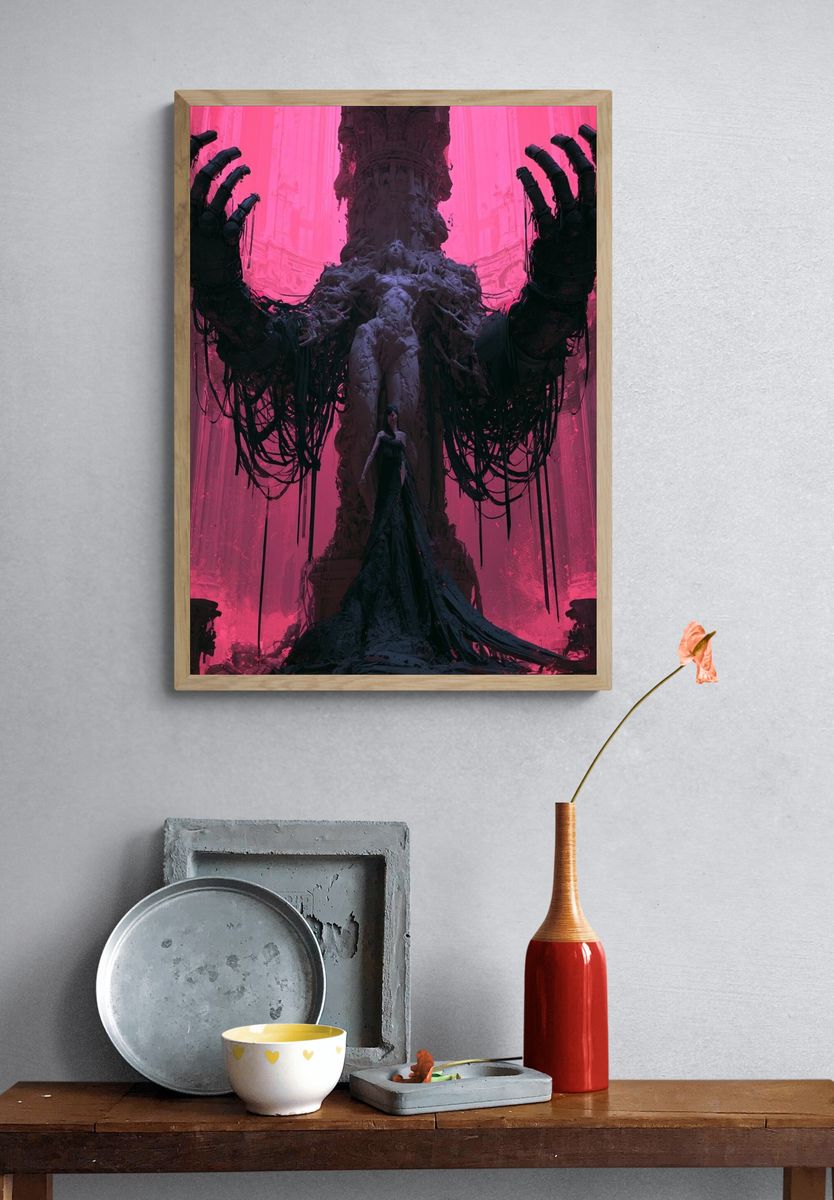 Dark Goddess Surrealism Poster. — room view 3