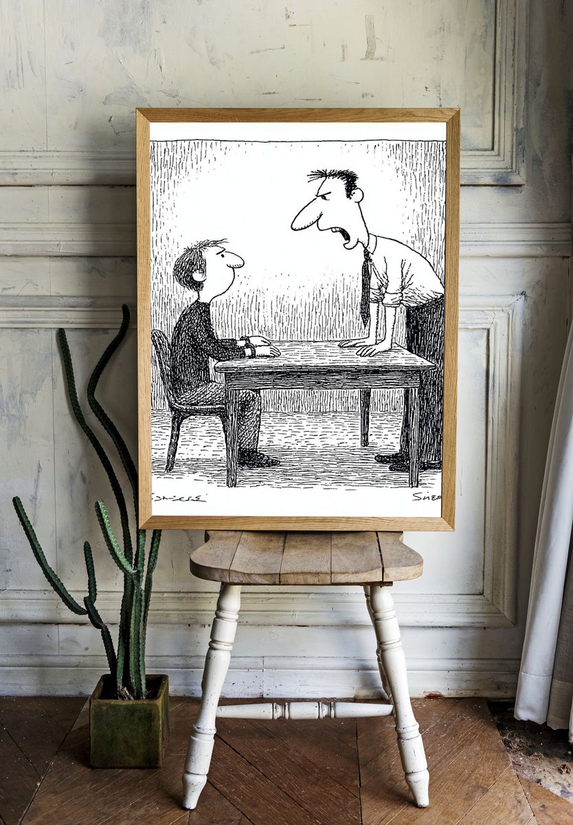 Office Argument Cartoon Print. room preview
