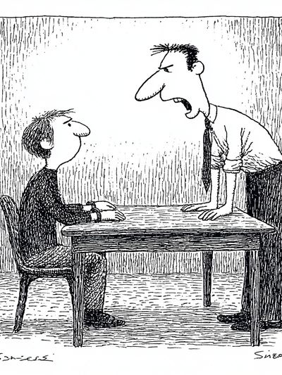Office Argument Cartoon Print.