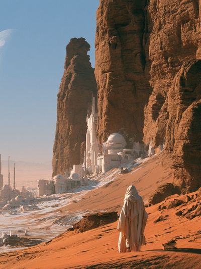 Desert Sci-Fi Landscape Poster.