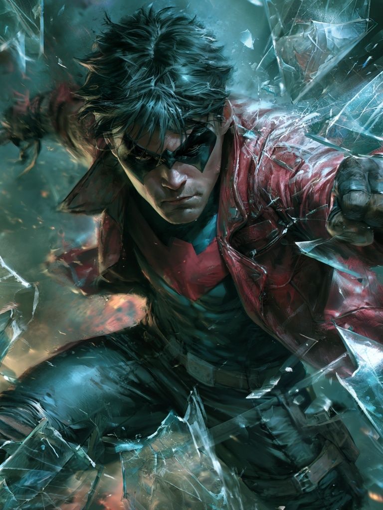 Nightwing Shattered Glass Poster. poster detail