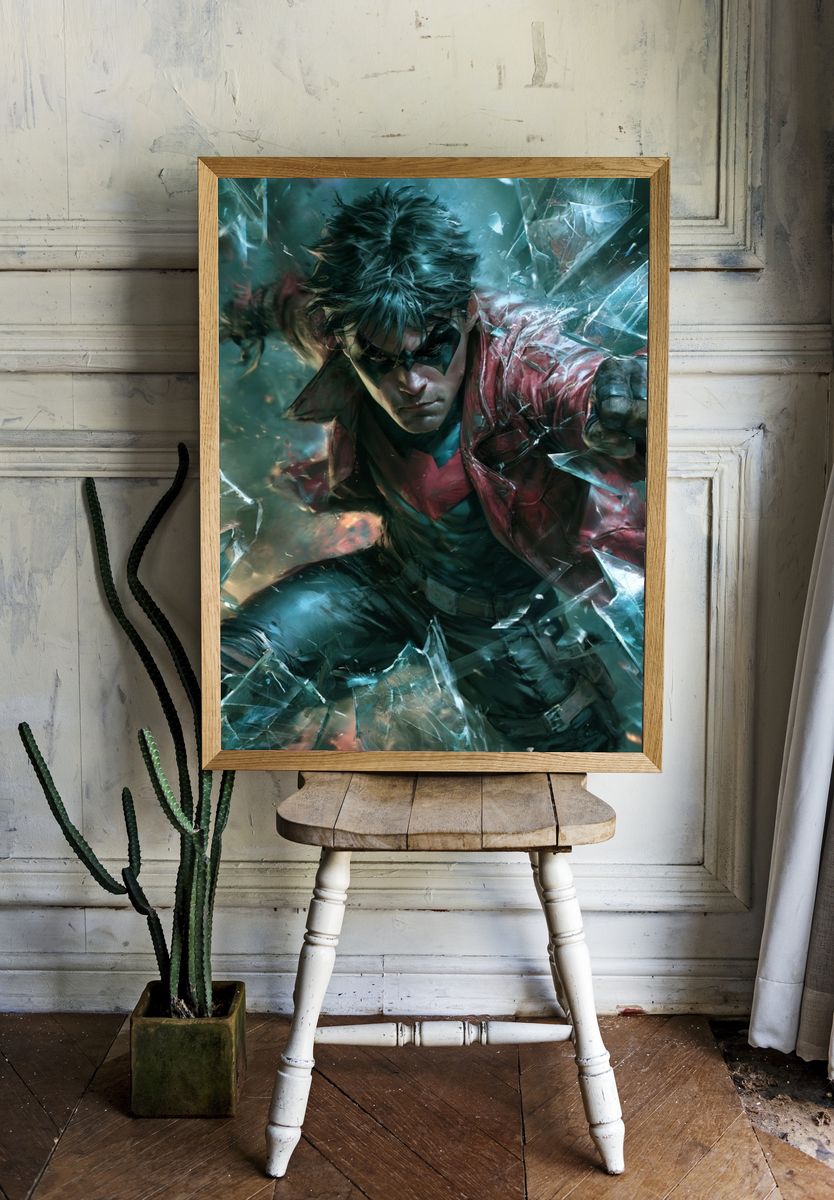Nightwing Shattered Glass Poster. — room view 1