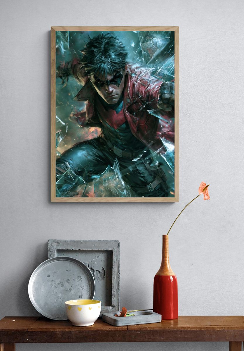 Nightwing Shattered Glass Poster. — room view 3