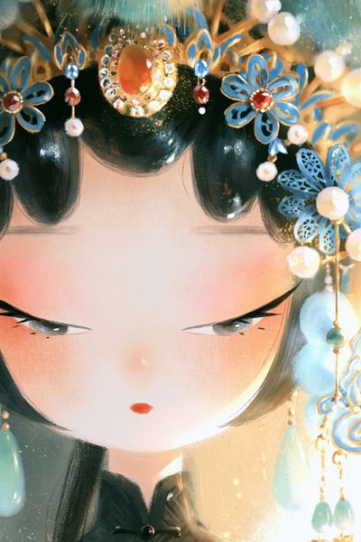 Ornate Geisha Portrait Print. poster