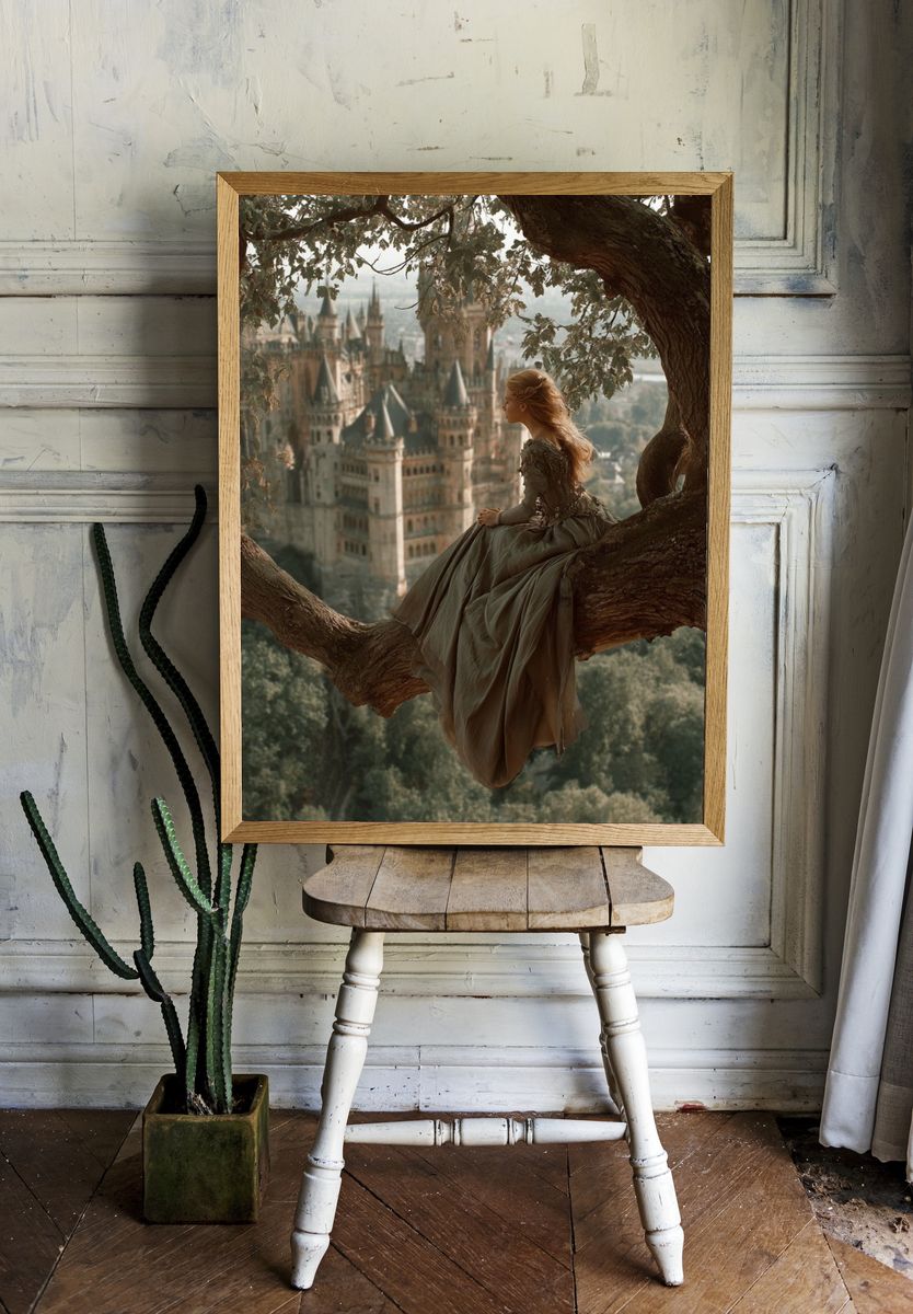 Enchanted Castle View Fantasy Print room preview