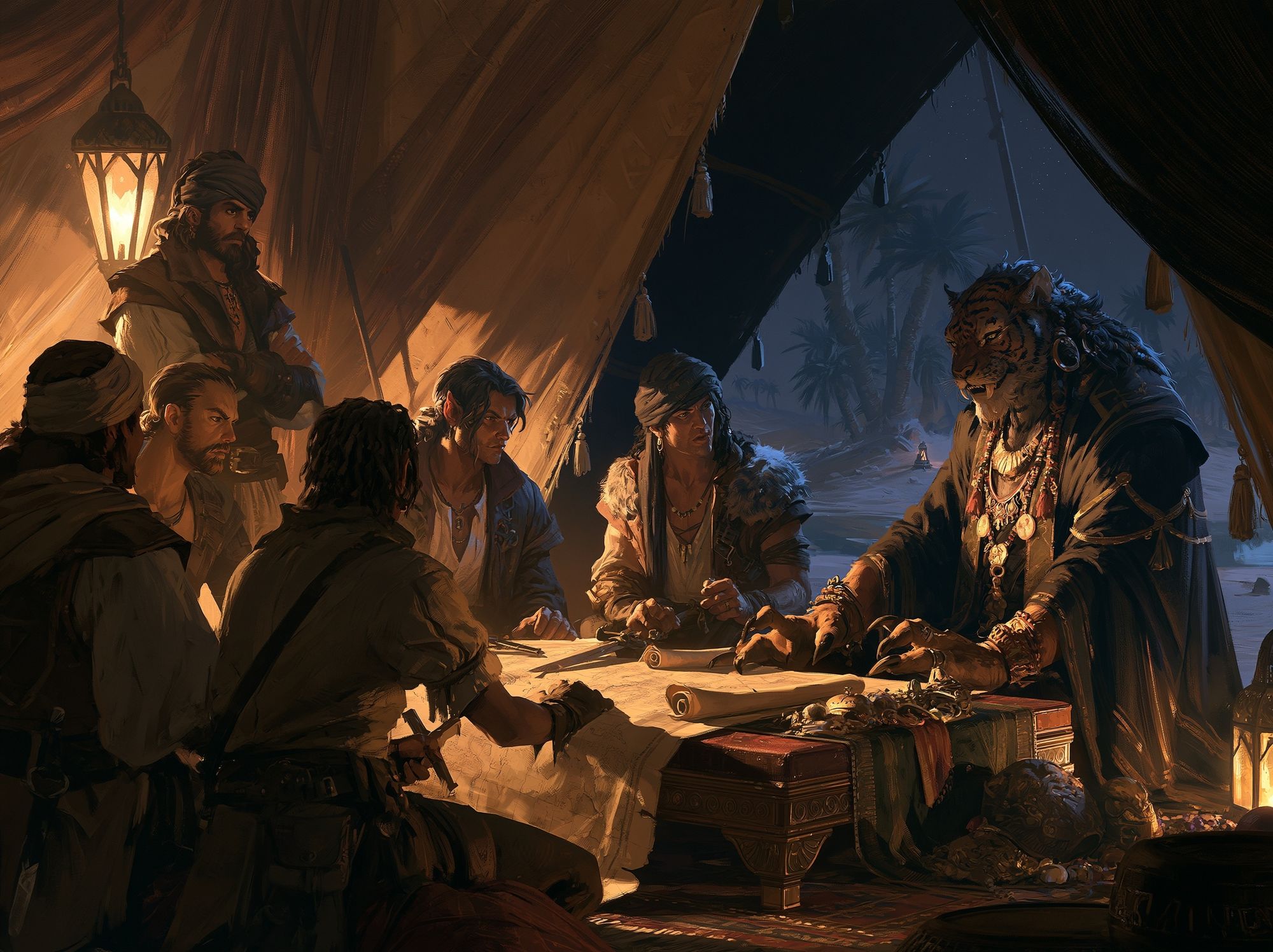 Desert Council Fantasy Illustration Poster. poster — illustration art