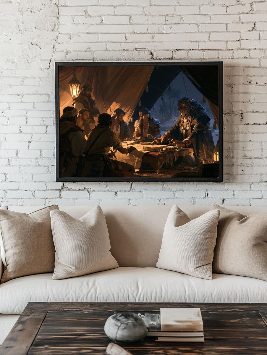 Desert Council Fantasy Illustration Poster. — room view 1