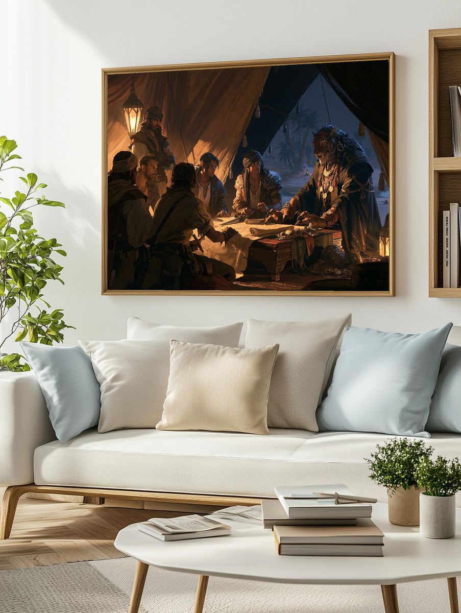 Desert Council Fantasy Illustration Poster. — room view 2