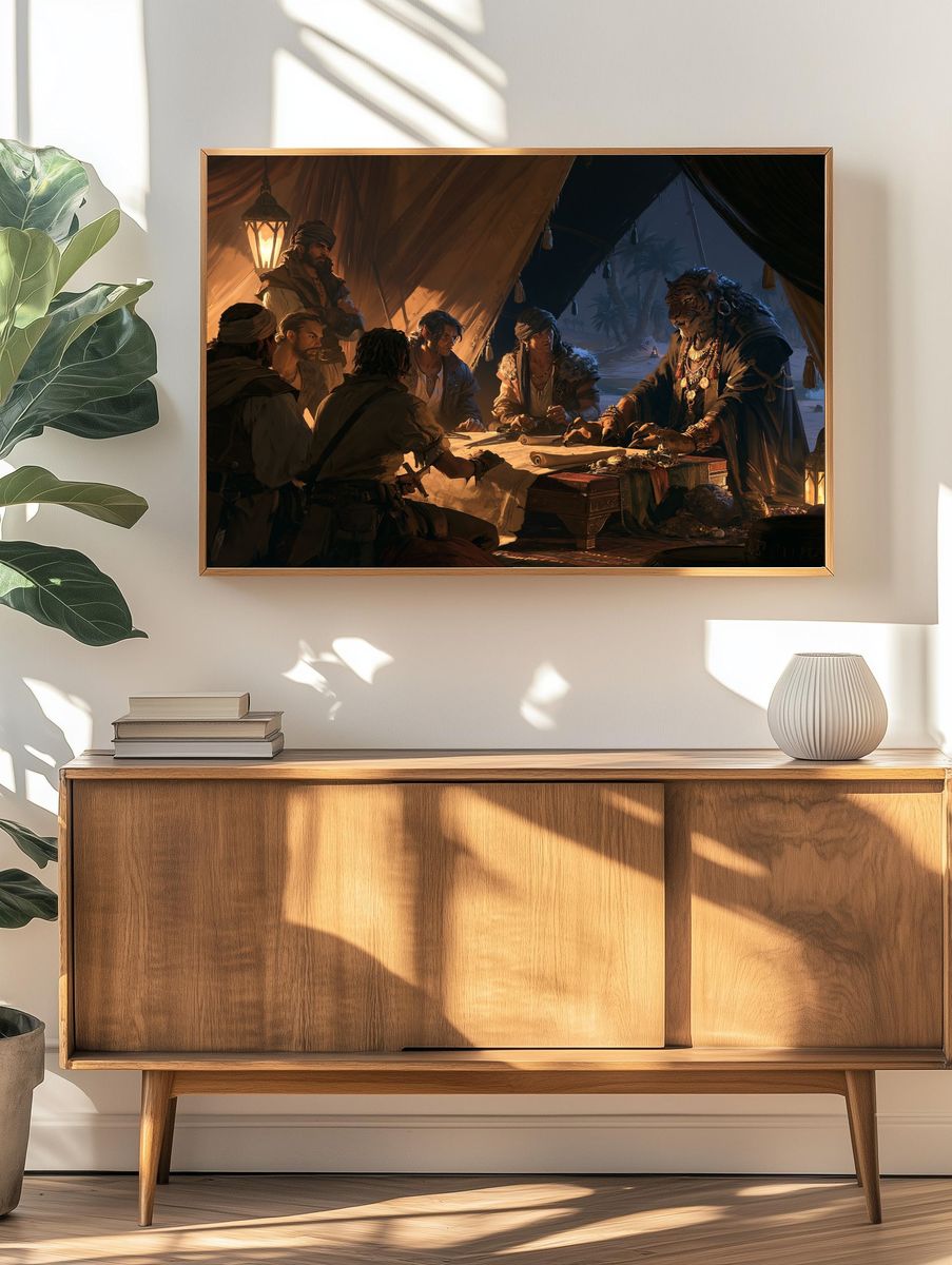 Desert Council Fantasy Illustration Poster. — room view 3