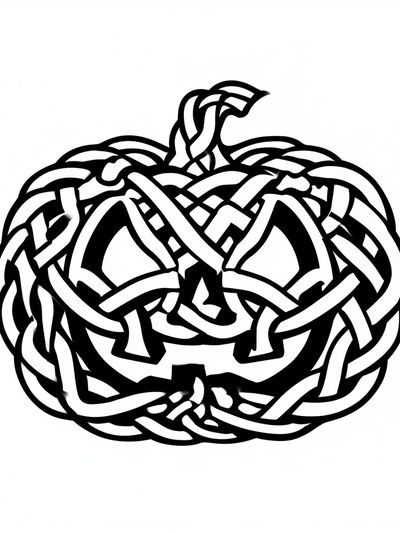 Celtic Knot Pumpkin Typography Print.