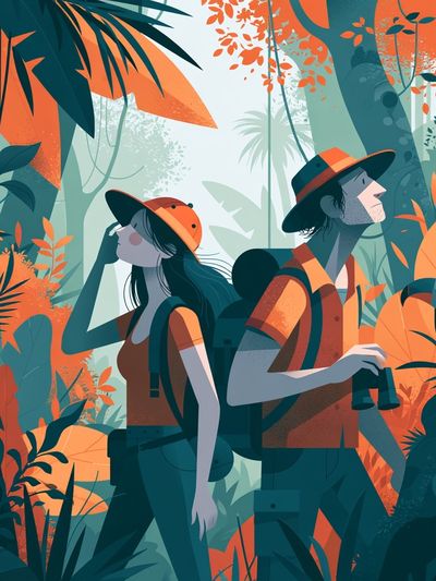 Jungle Explorers Illustration Poster.