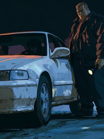 Noir Detective Car Scene Poster.