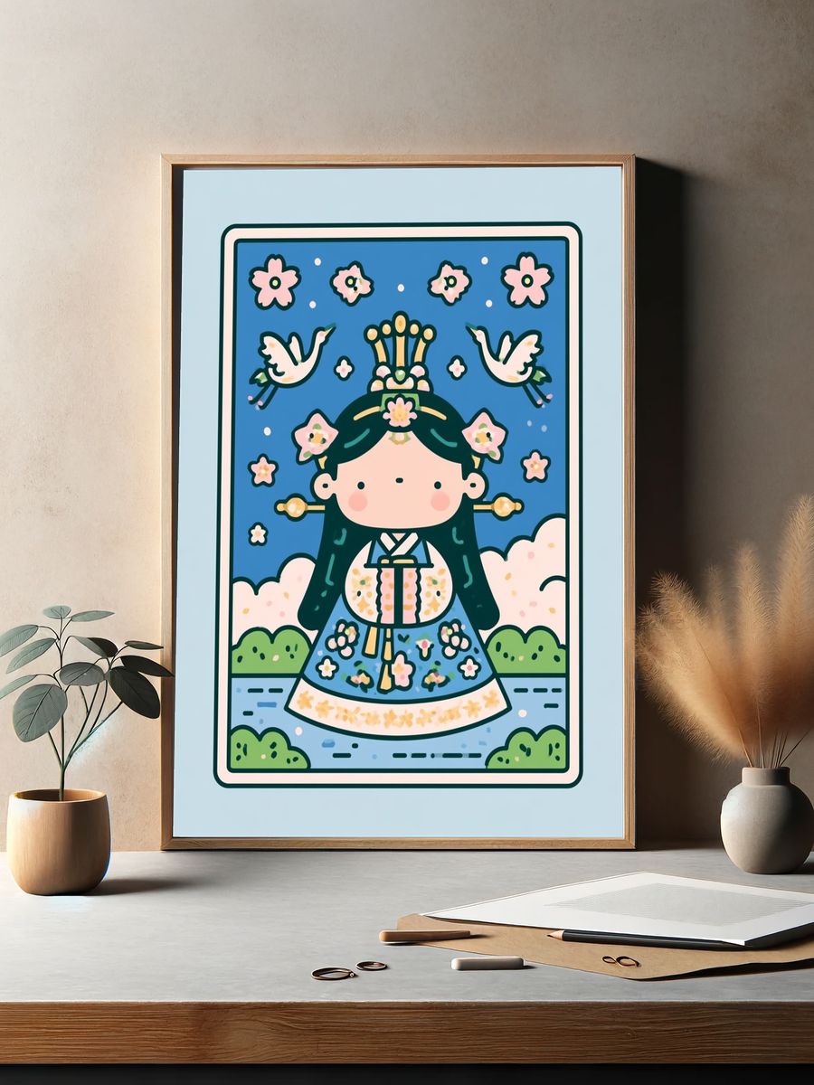 Kawaii Princess Illustration Poster. — room view 2