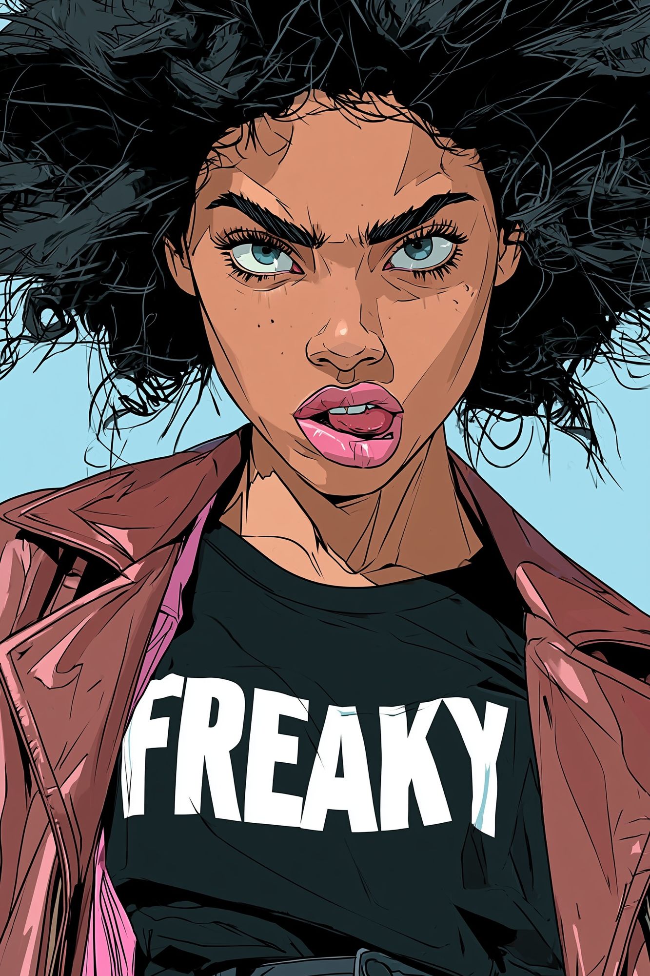 Freaky Comic Portrait Poster. poster — illustration art