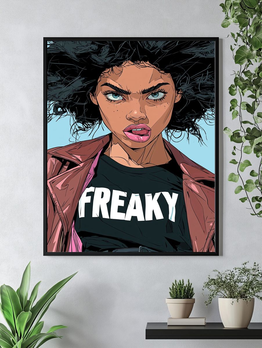 Freaky Comic Portrait Poster. — room view 4