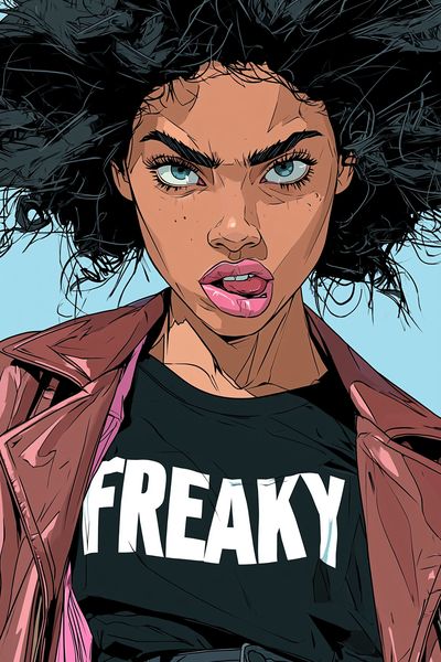 Freaky Comic Portrait Poster. poster