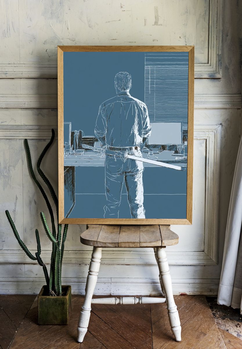 Office Figure Illustration Poster. room preview