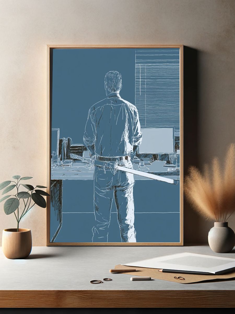 Office Figure Illustration Poster. — room view 2