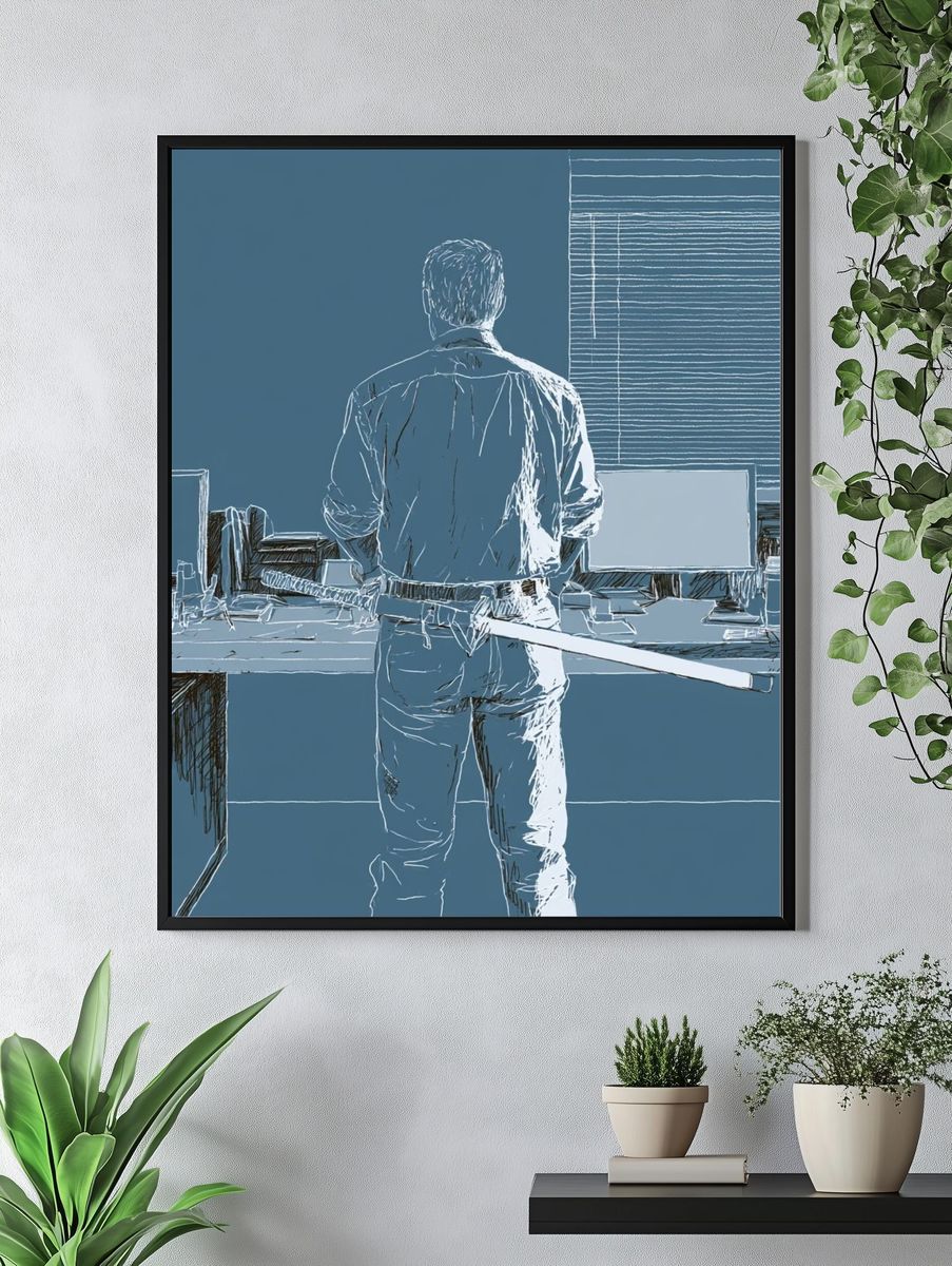 Office Figure Illustration Poster. — room view 4