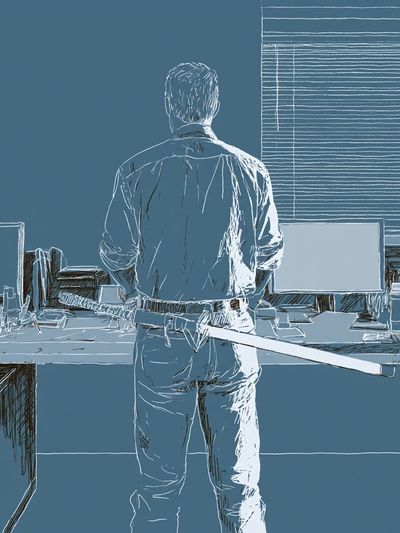 Office Figure Illustration Poster. poster