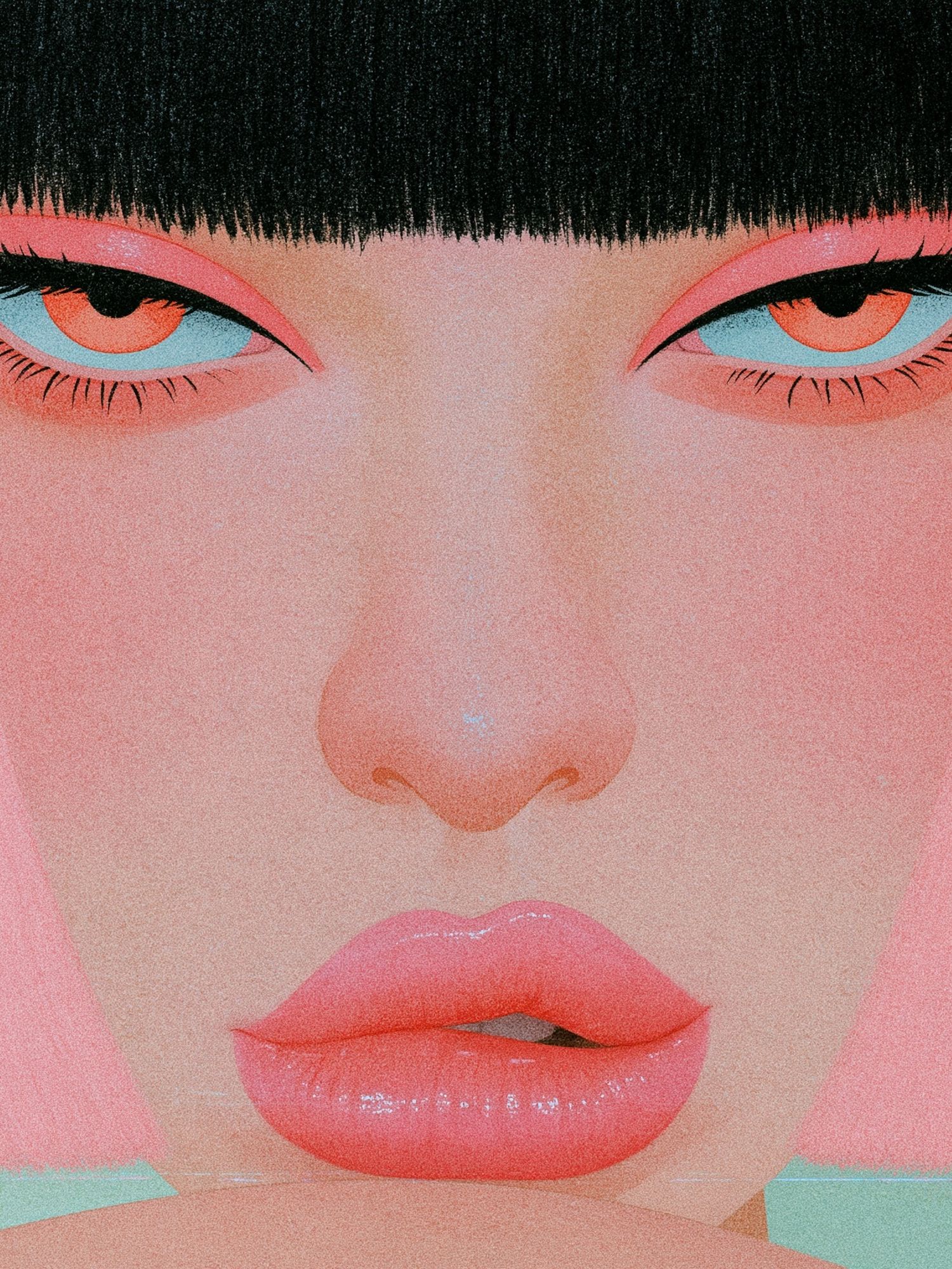 Neon Gaze Portrait Print. poster detail