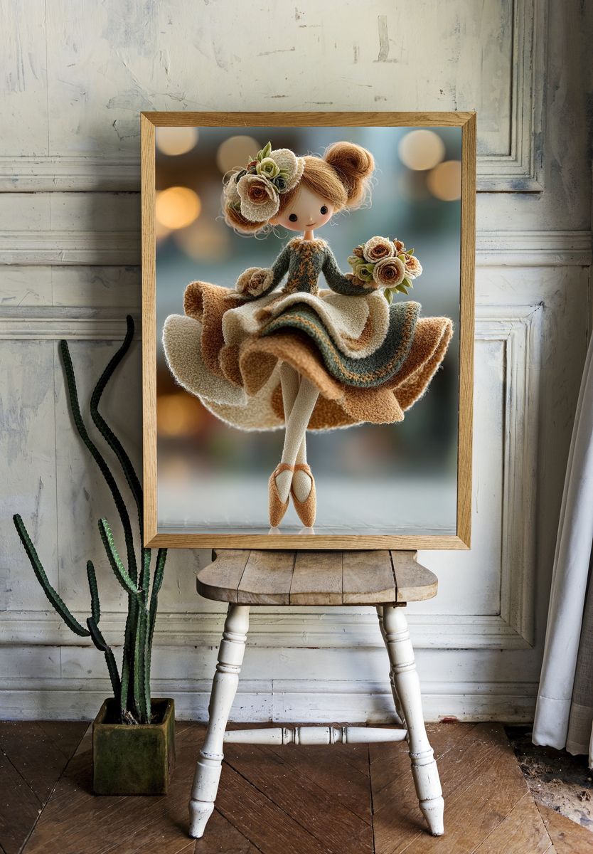 Floral Doll Portrait Print. — room view 1