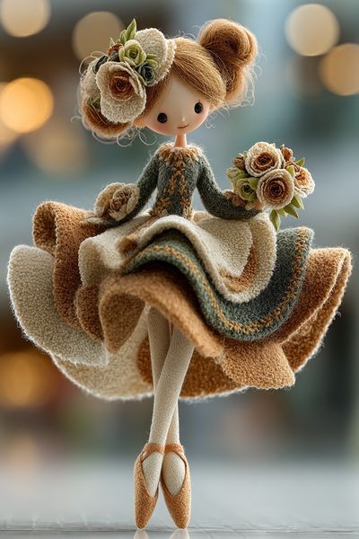 Floral Doll Portrait Print. poster
