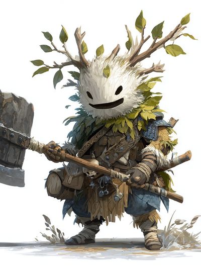 Forest Spirit Warrior Illustration Poster.