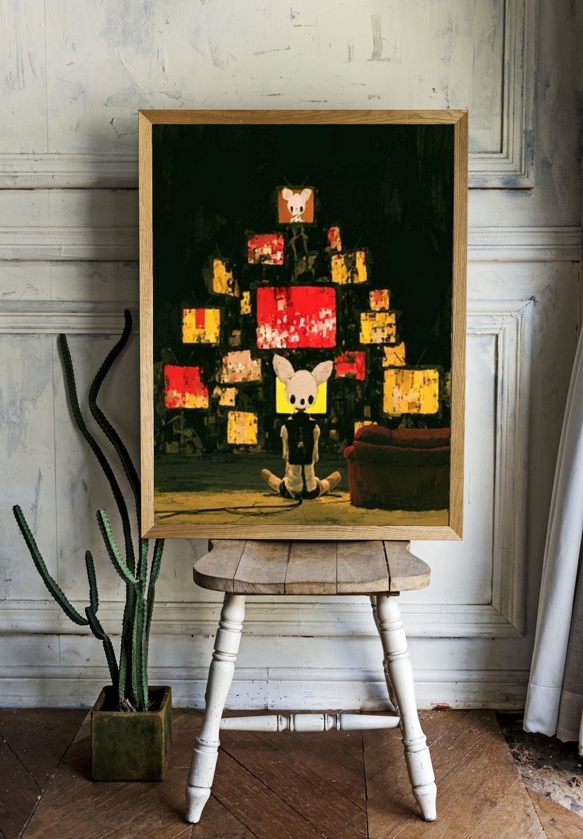 Surreal Mouse Stage Illustration Poster. — room view 1
