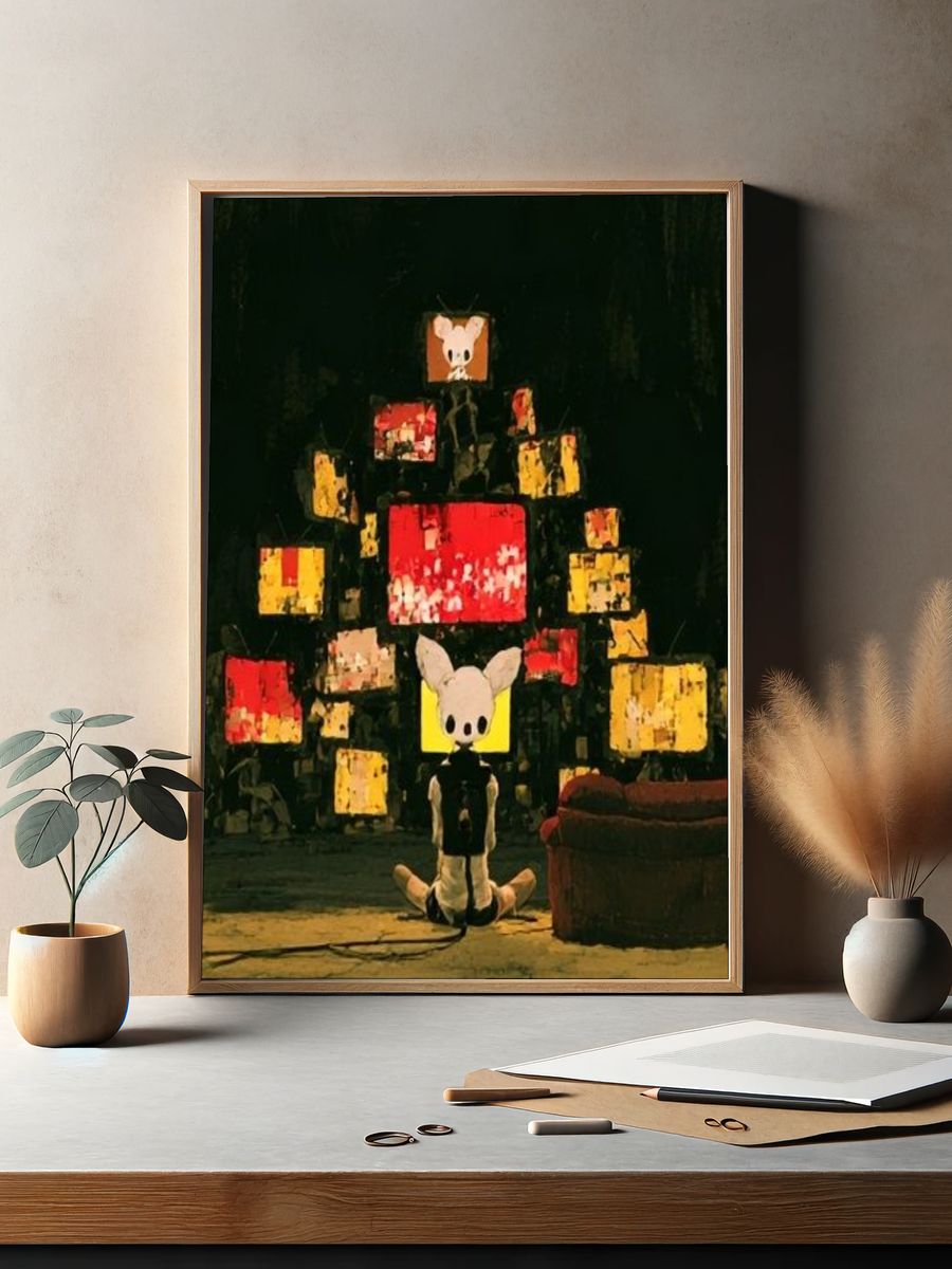 Surreal Mouse Stage Illustration Poster. — room view 2