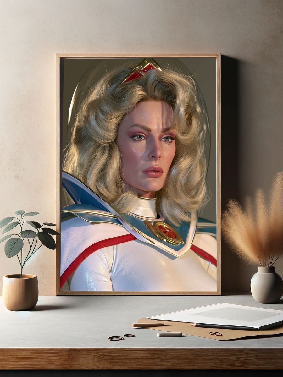 Retro Sci-Fi Heroine Portrait Poster. — room view 2