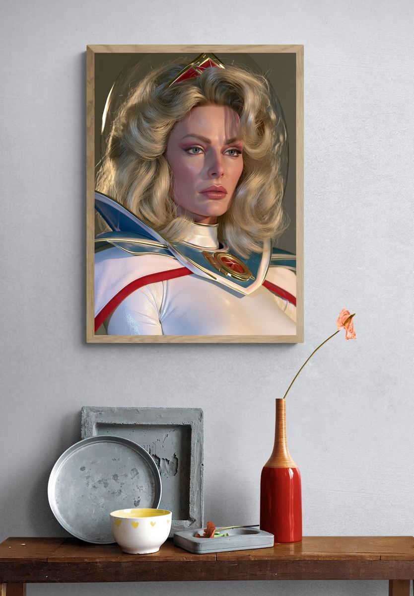 Retro Sci-Fi Heroine Portrait Poster. — room view 3