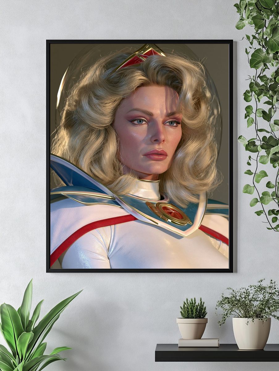 Retro Sci-Fi Heroine Portrait Poster. — room view 4